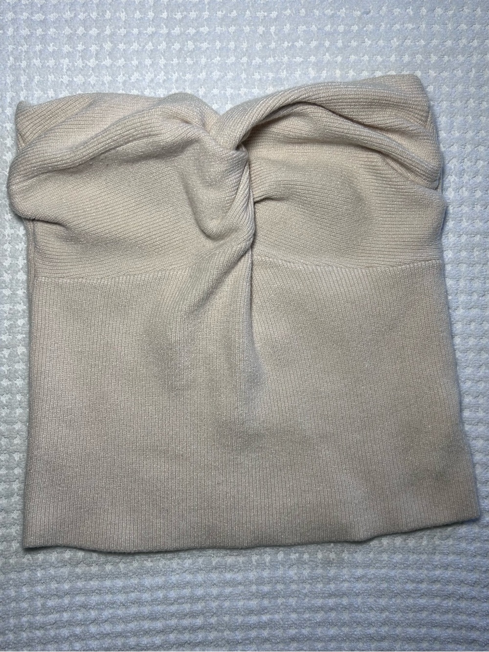 Strapless Knit Tube Top in Light Beige